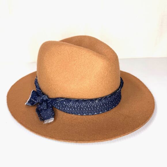 FREE PEOPLE Wool Fedora Hat Women's Boho Casual Hippie Festival Neutral Coastal - Picture 1 of 11